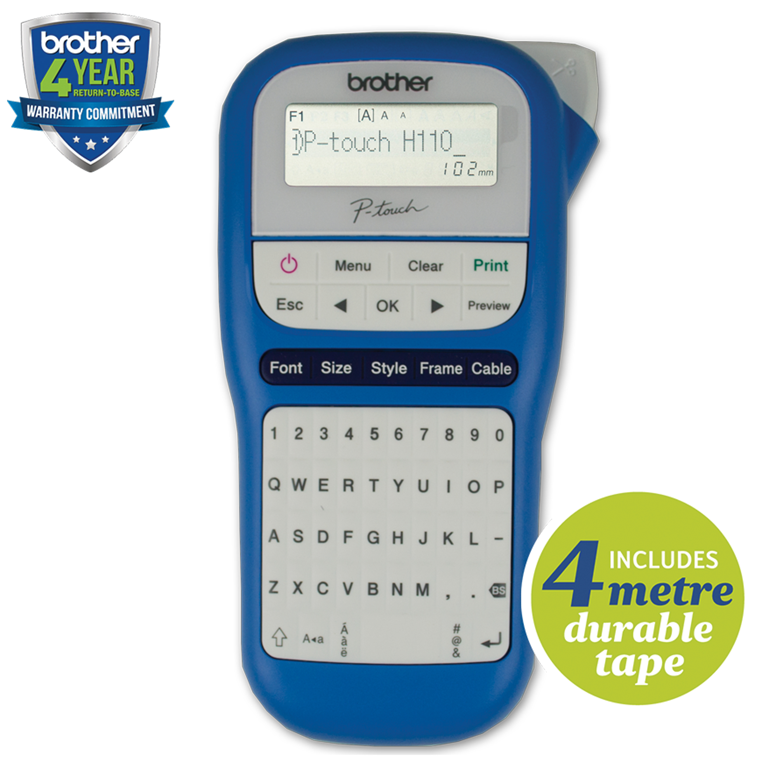 BROTHER PTOUCH PTH110 LABEL MAKER BLUE