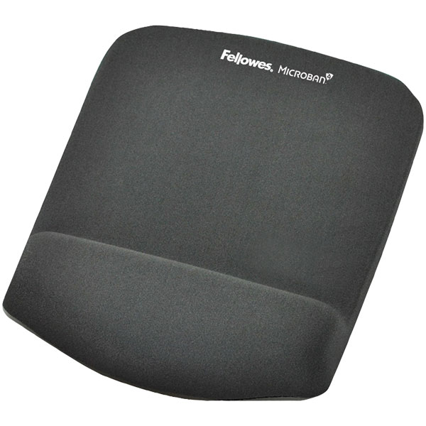 FELLOWES MOUSE PAD WITH WRIST REST PLUSH TOUCH MICROBAN MEMORY FOAM GRAPHITE