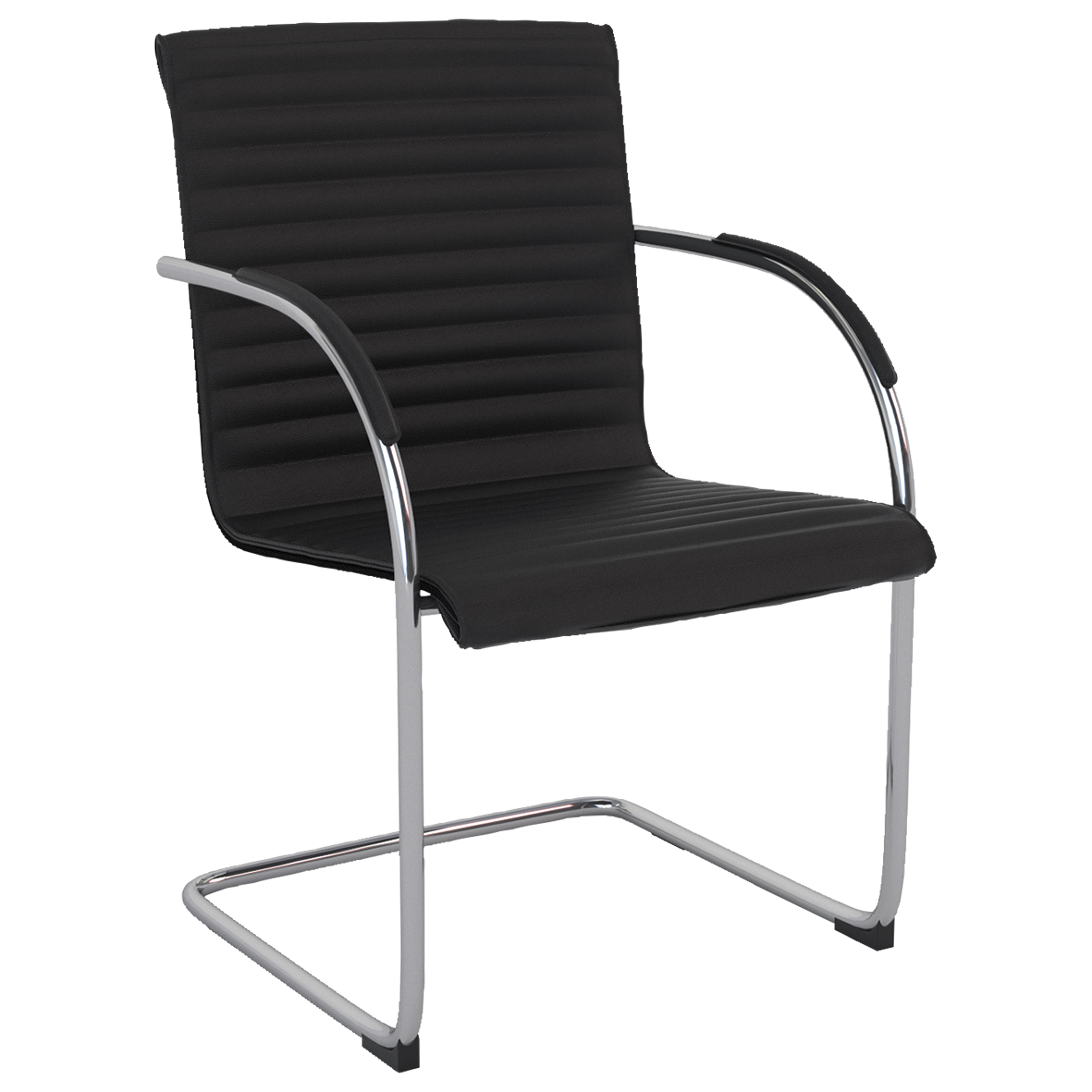 KNIGHT MATRIX VISITOR CHAIR CANTILEVER FRAME UPHOLSTERED PU COVER BLACK
