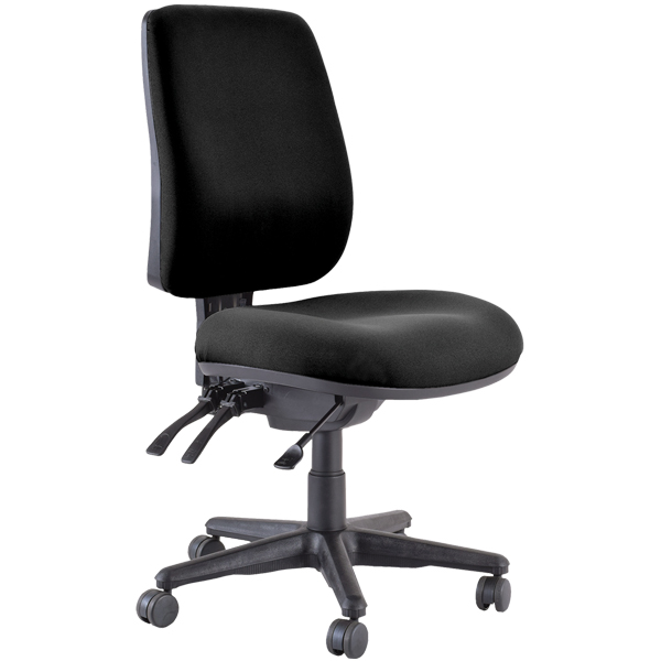 BURO ROMA OFFICE CHAIR HIGHBACK 3LEVER JETT FABRIC BLACK