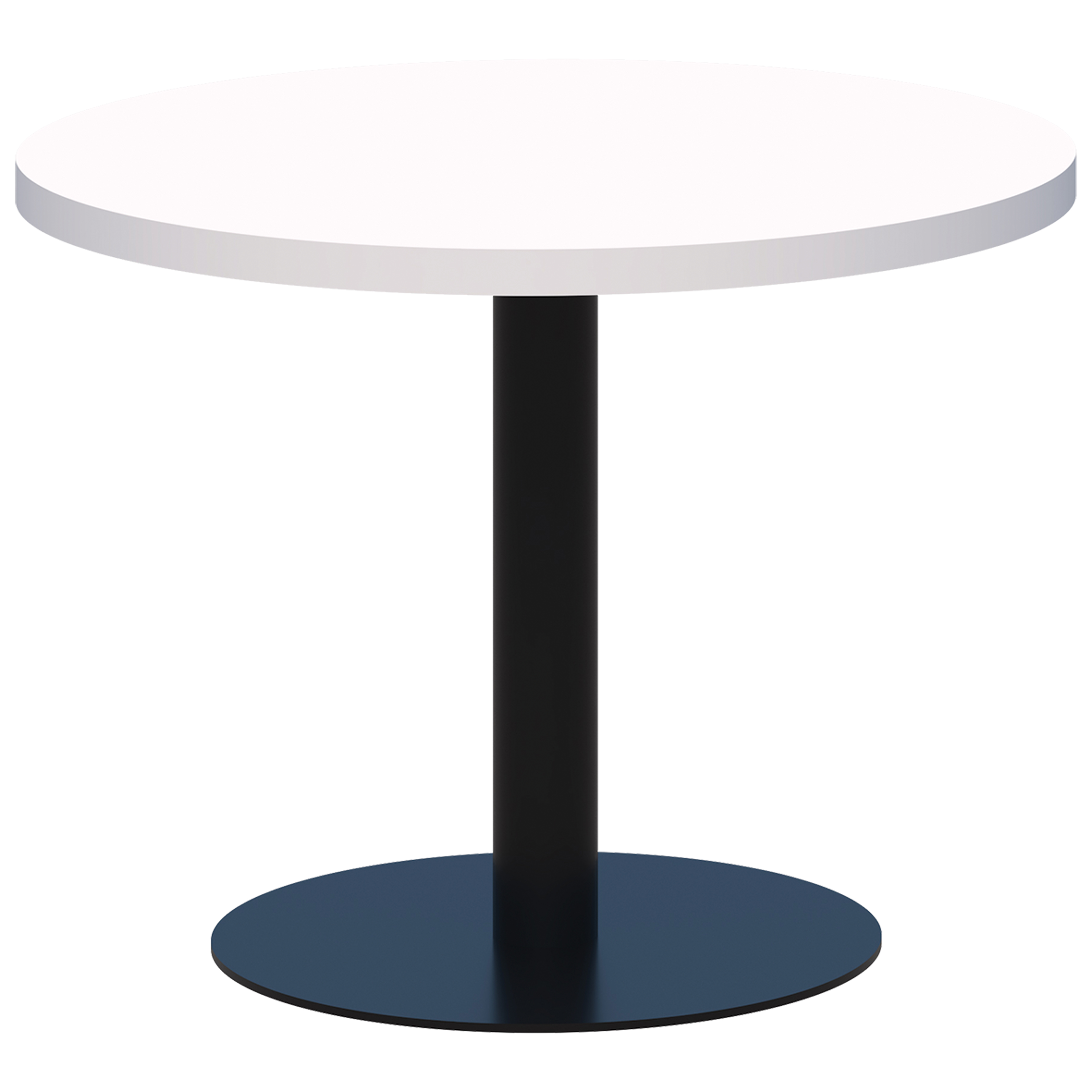 ACCENT CLASSIC COFFEE TABLE ROUND POWDERCOAT D450 X H450MM BLACK BASE WHITE TOP
