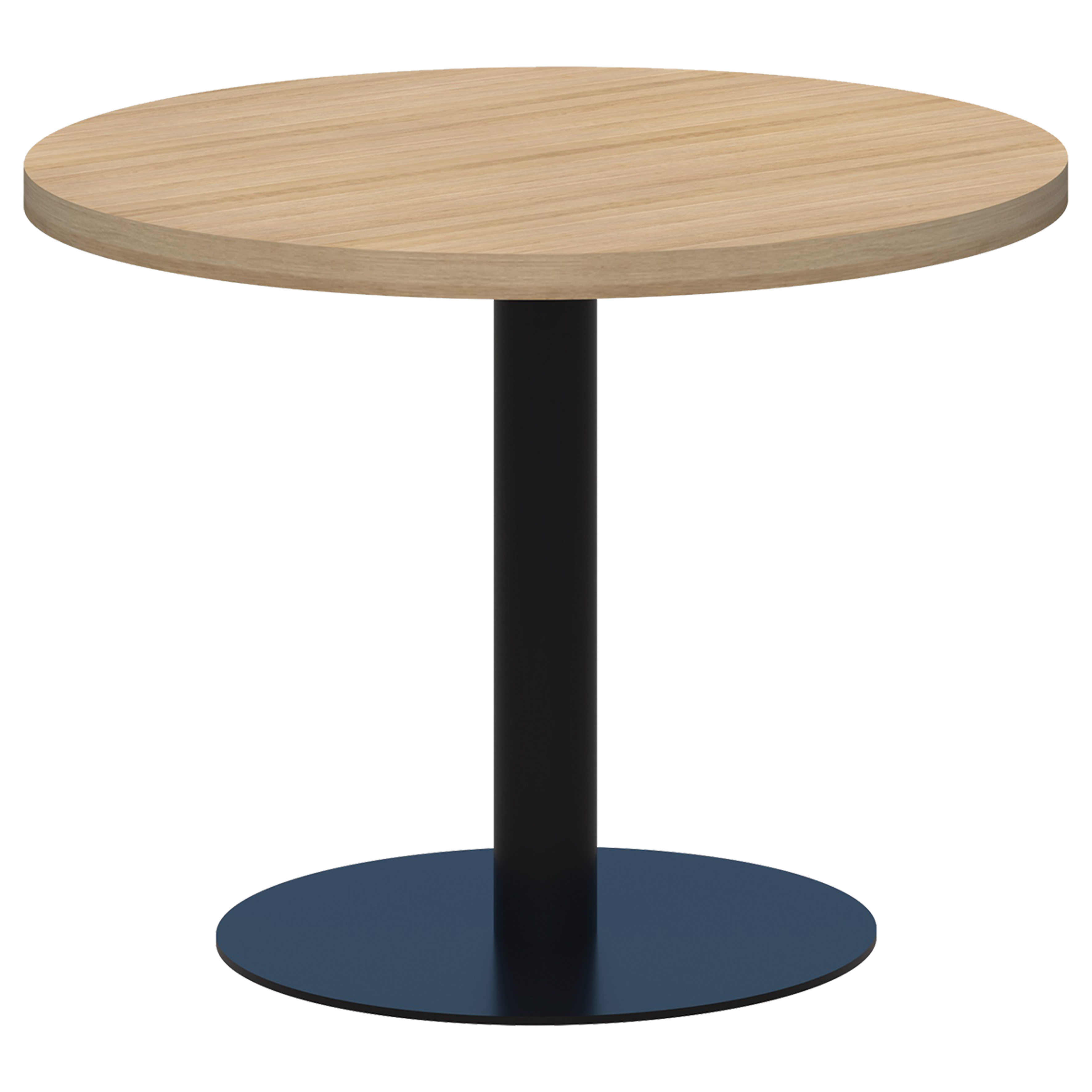 ACCENT CLASSIC COFFEE TABLE ROUND D600 X H450MM BLACK BASE CLASSIC OAK TOP