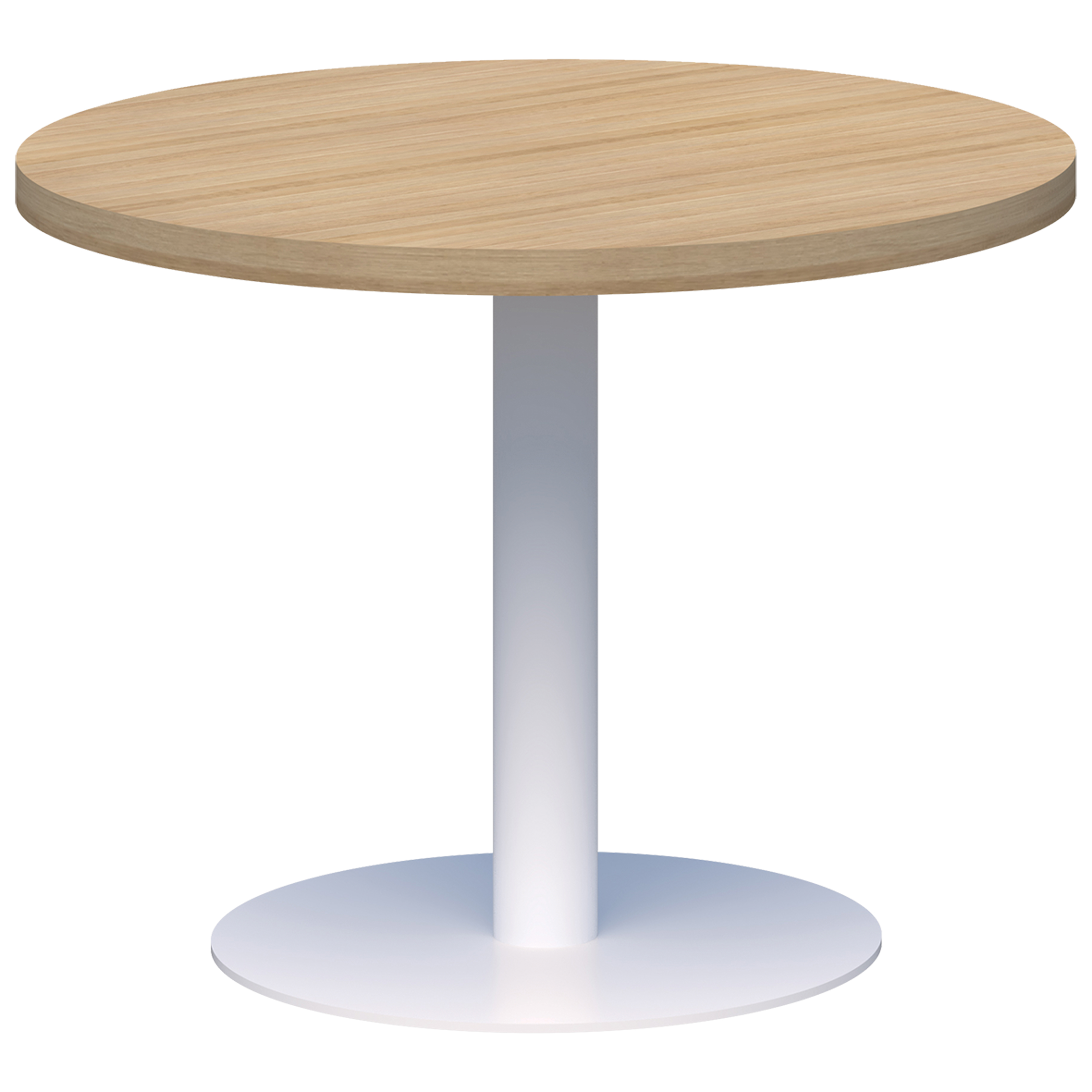 ACCENT CLASSIC COFFEE TABLE ROUND D600 X H450MM WHITE BASE CLASSIC OAK TOP
