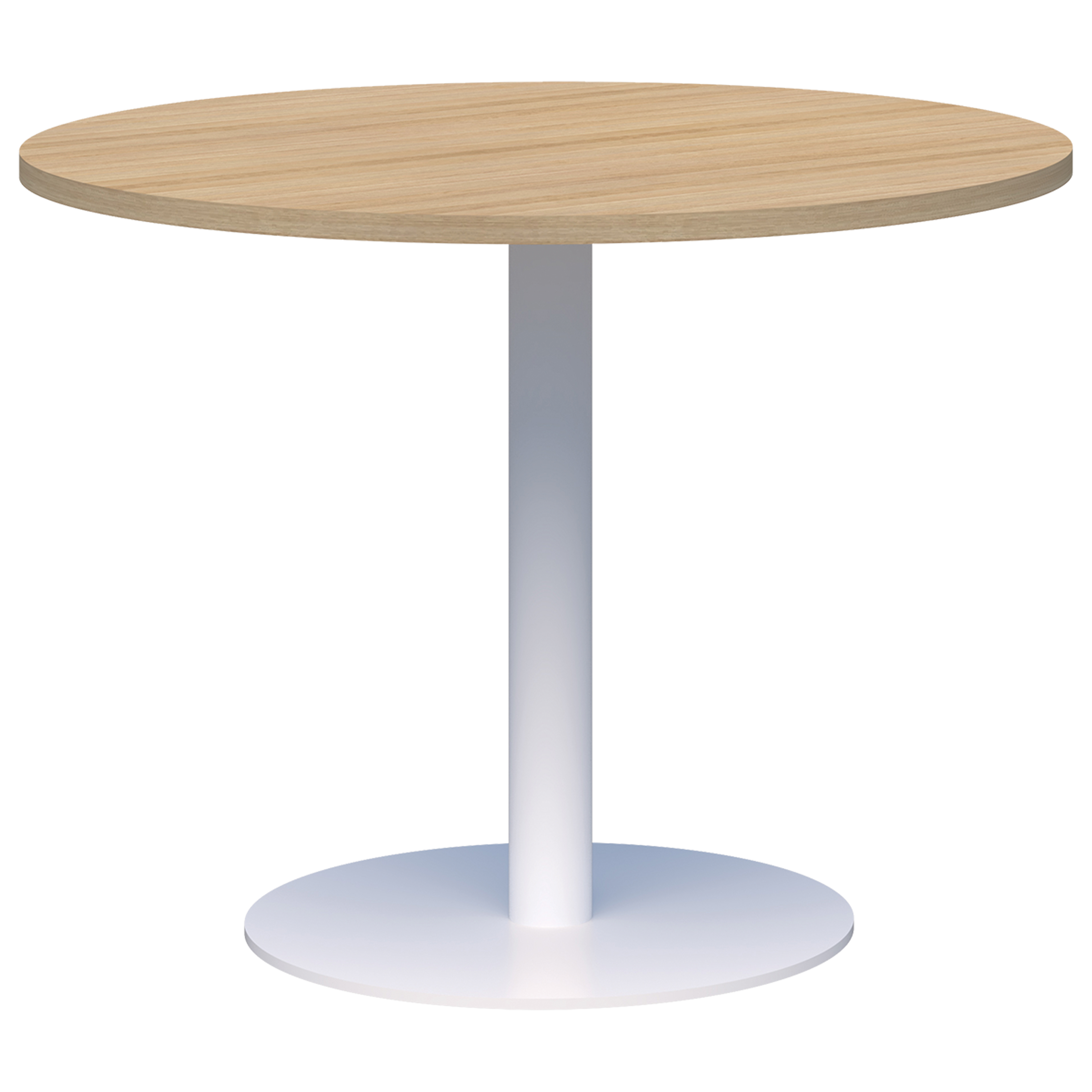 ACCENT CLASSIC MEETING TABLE ROUND D900 X H745MM WHITE BASE CLASSIC OAK TOP