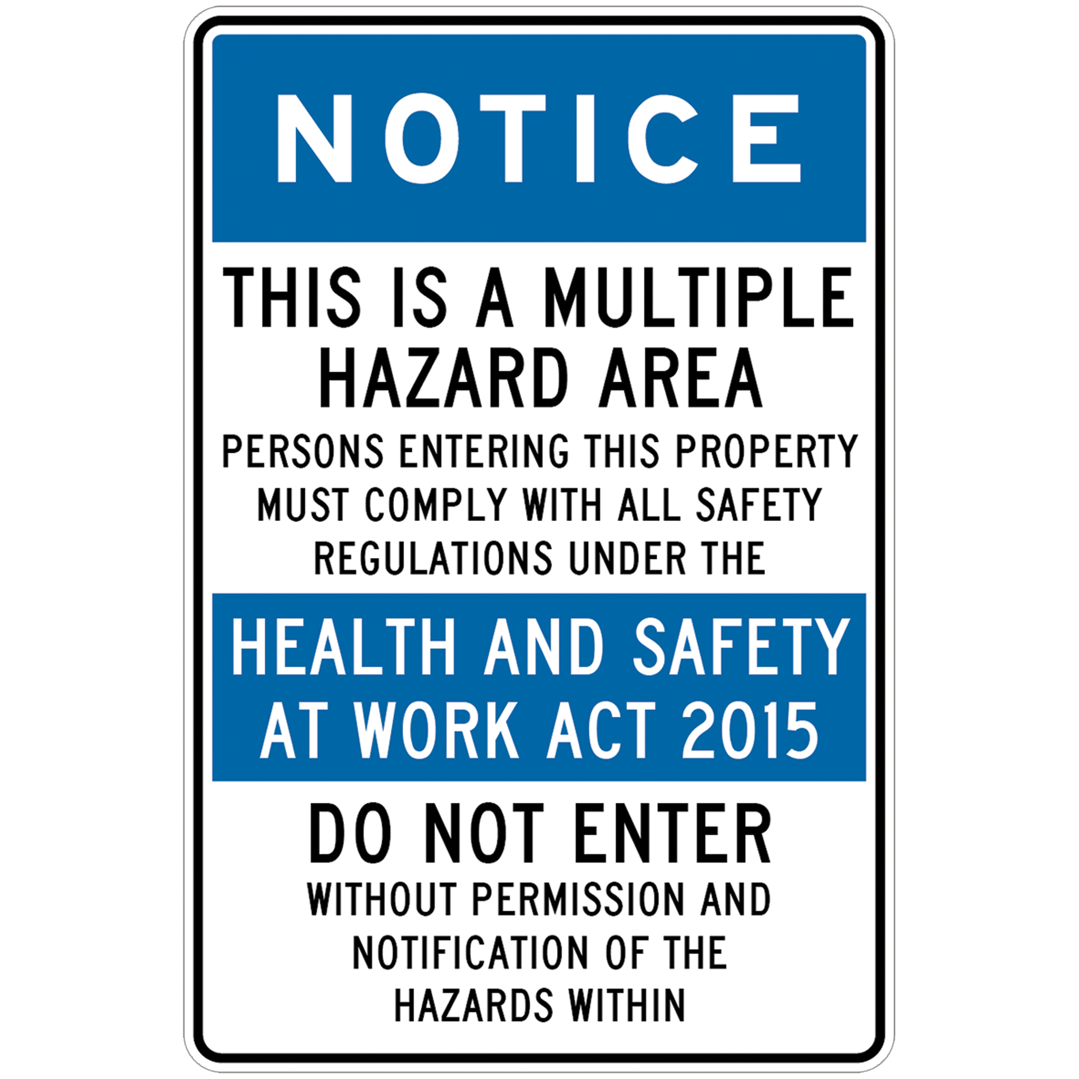 SAFETY SIGN W225 X H300MM MULTIPLE HAZARD