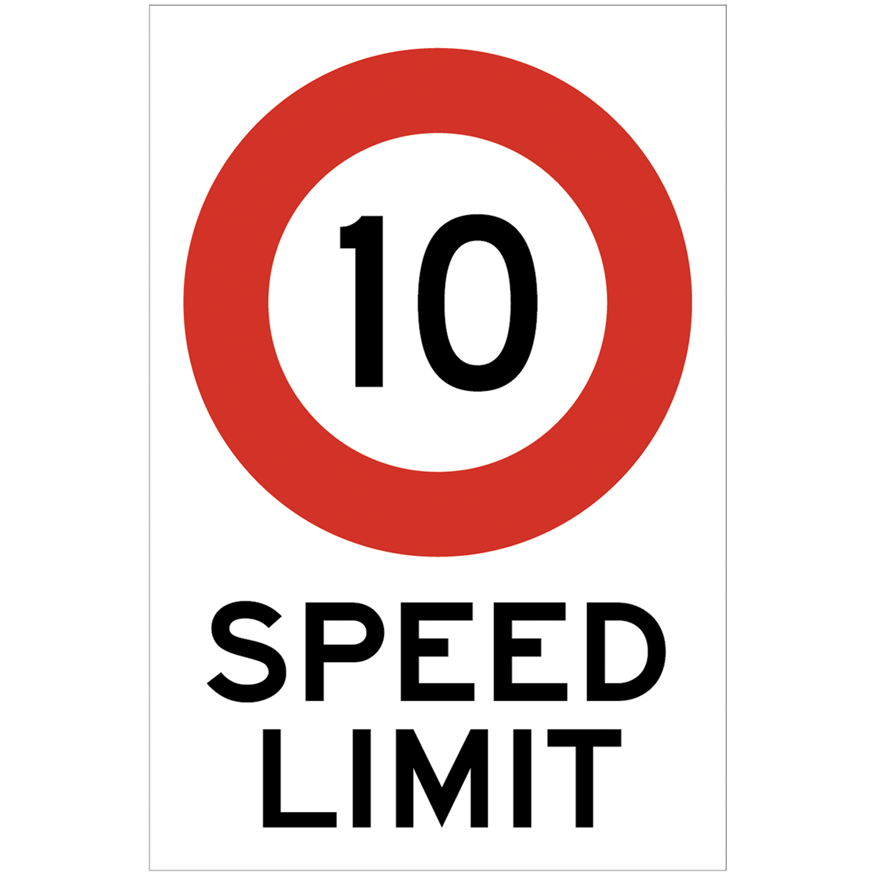 SAFETY SIGN SPEED LIMIT 10 W300 X H450MM RED