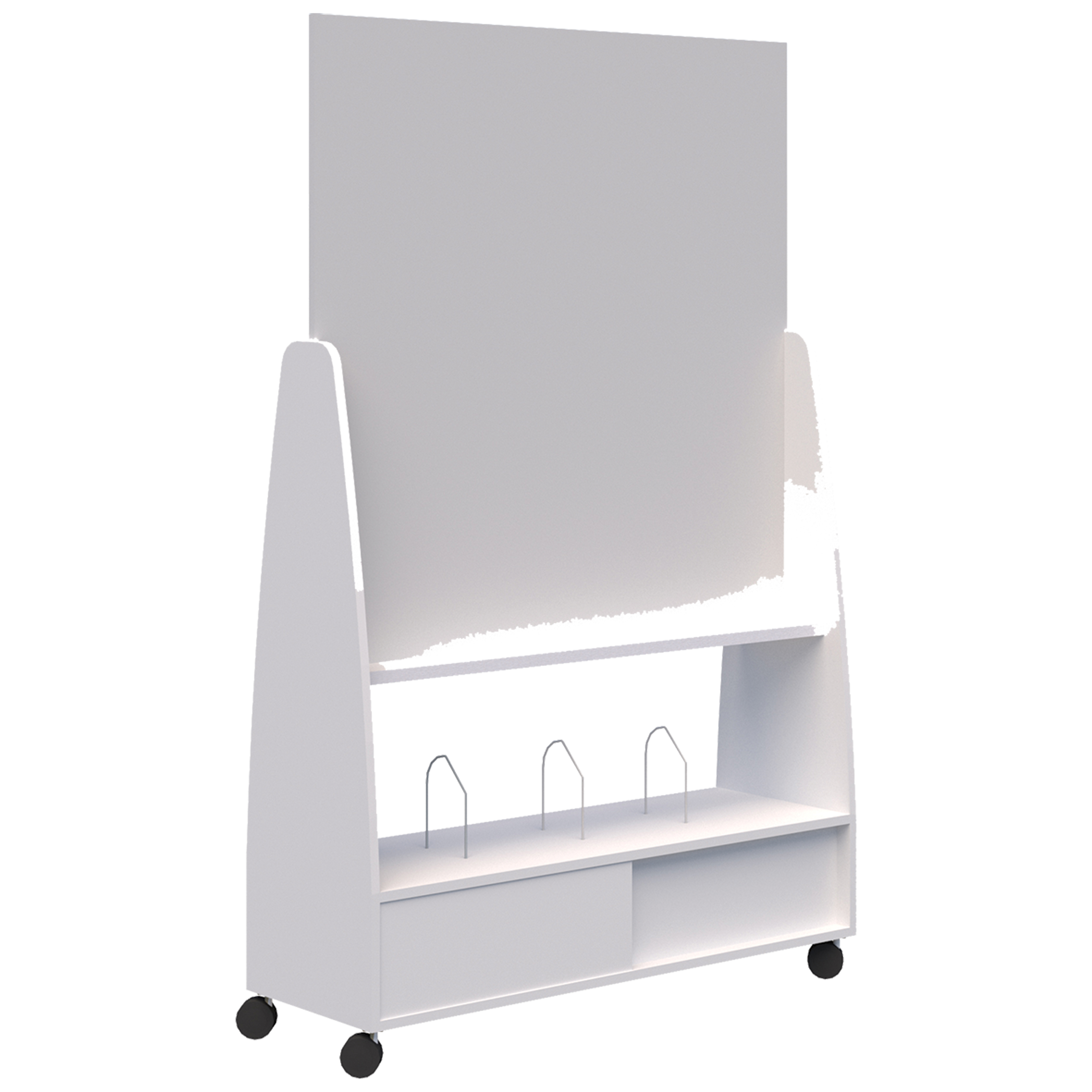 ACCENT MOVE MOBILE WHITEBOARD CUPBOARD H1912 X L1220 X D400MM SNOW