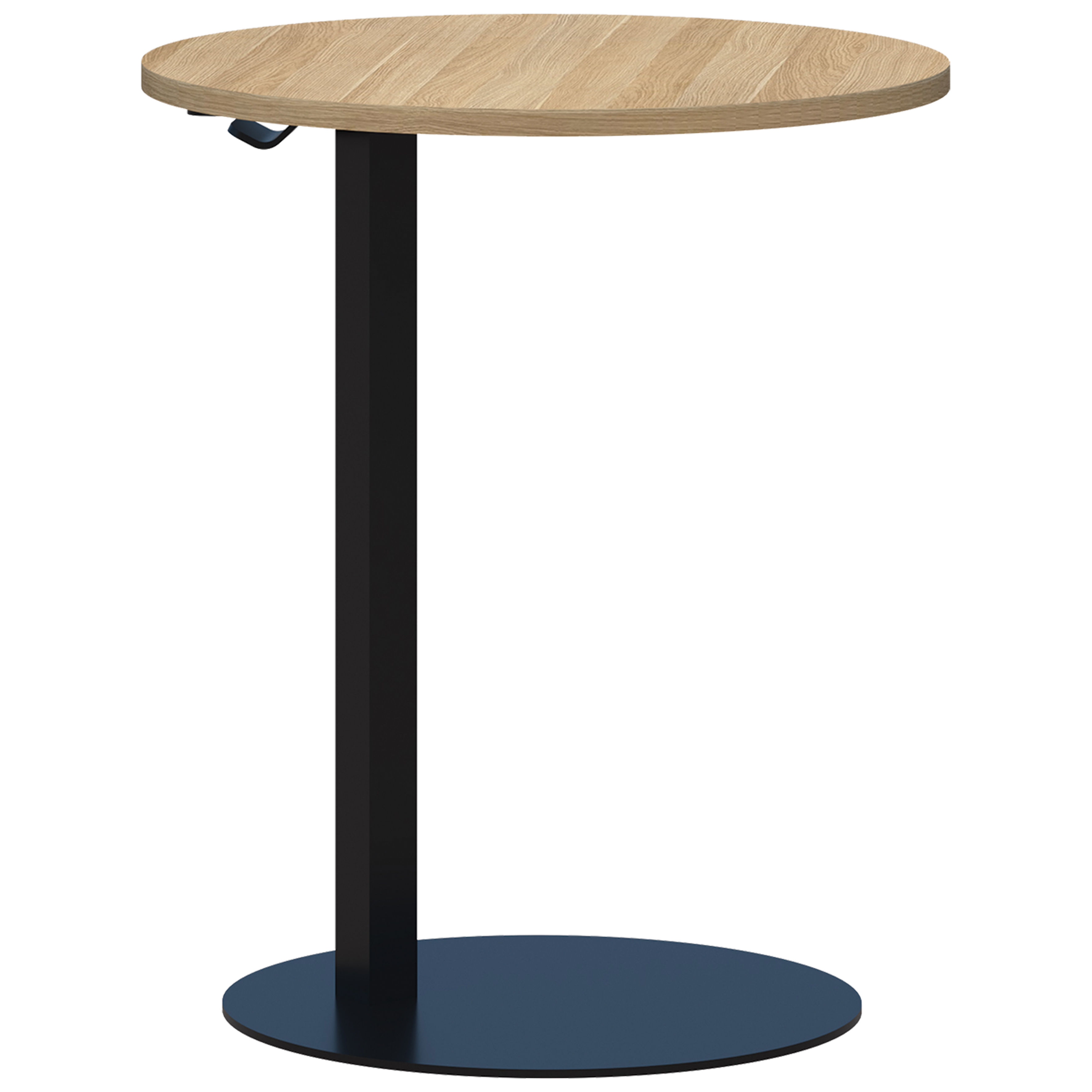ACCENT MEMO LAPTOP TABLE OVAL H650 X L550 X D450MM BLACK BASE CLASSIC OAK TOP