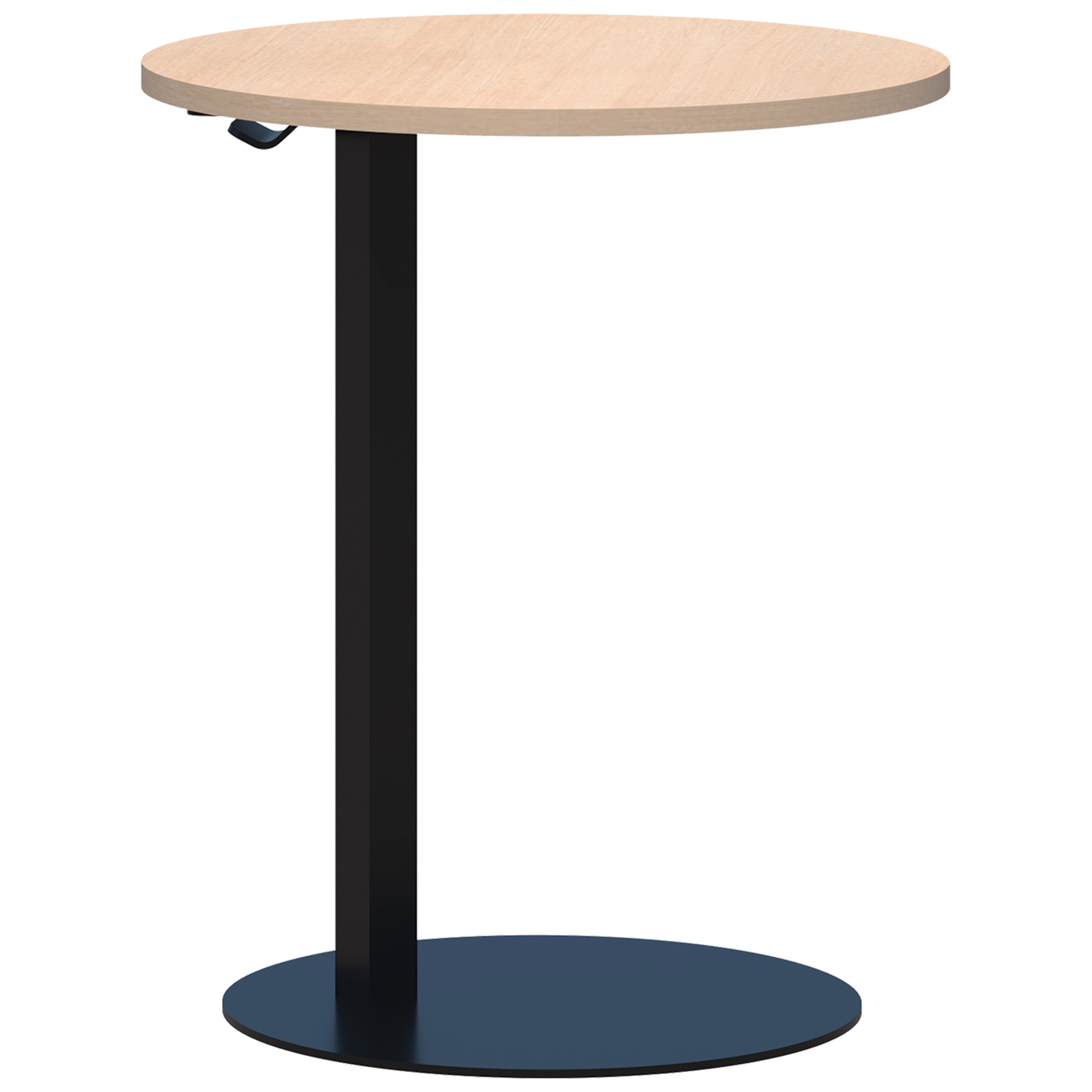 ACCENT MEMO LAPTOP TABLE OVAL H650 X L550 X D450MM BLACK BASE REFINED OAK TOP