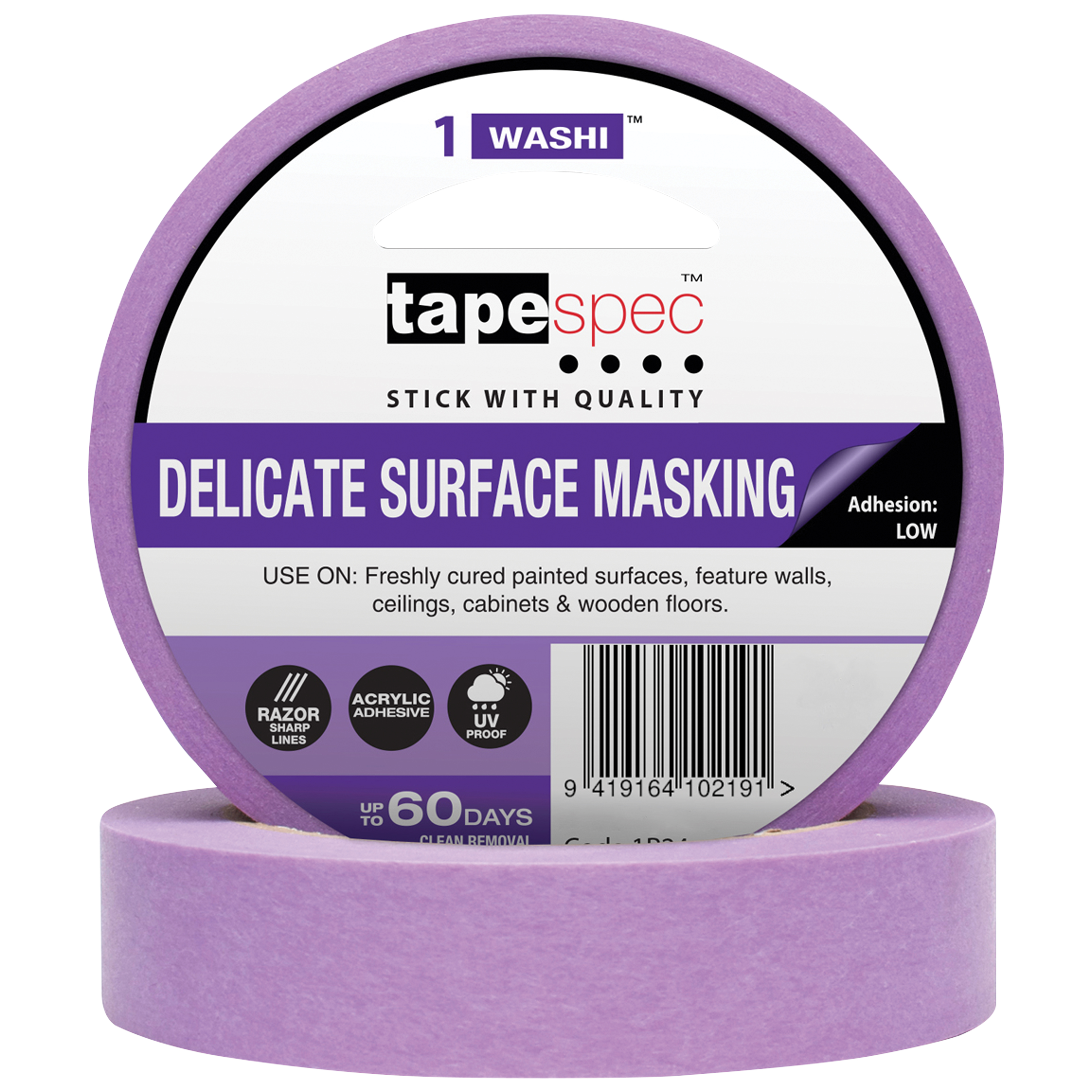 TAPESPEC TRADE DELICATE WASHI MASKING TAPE 24MM X 50M PURPLE