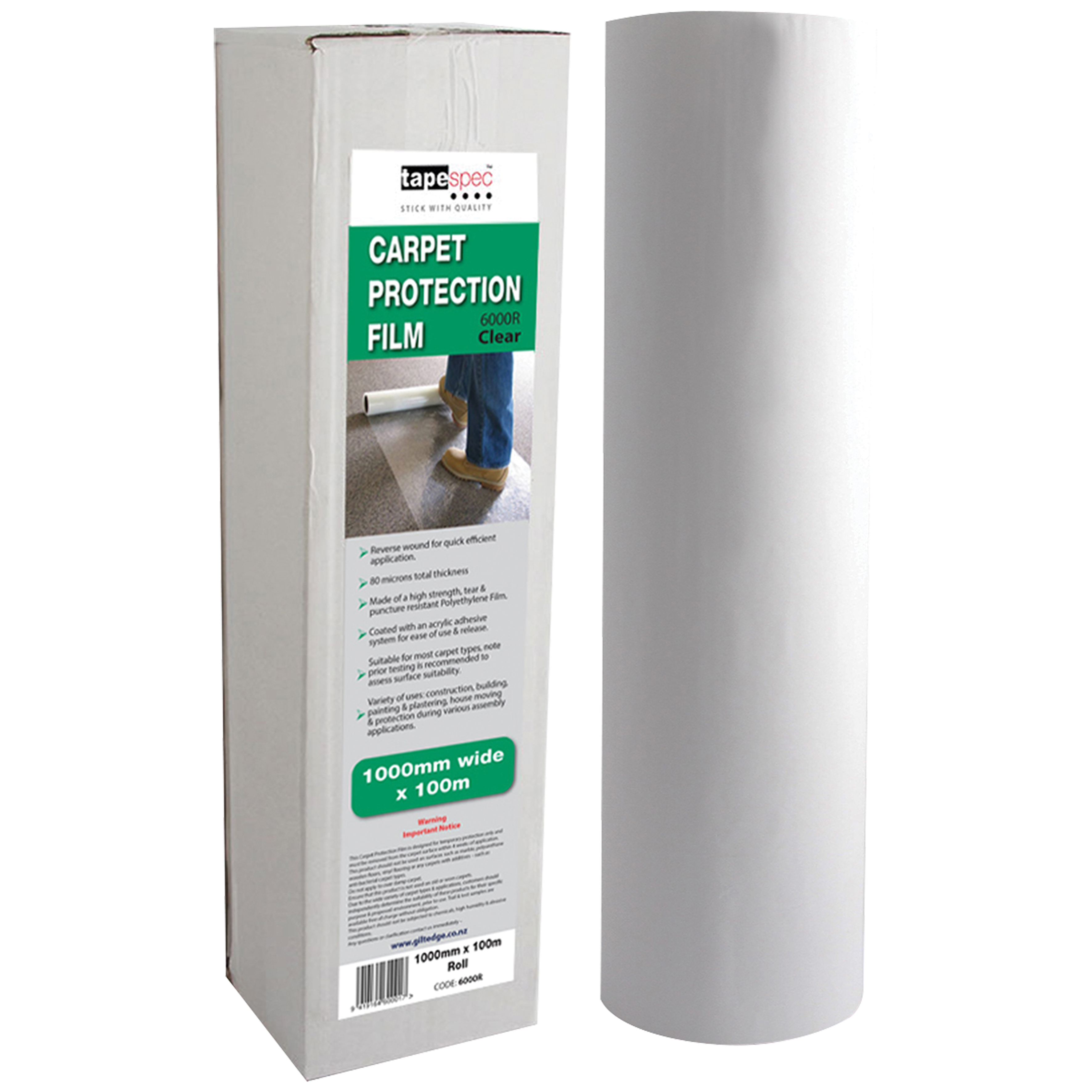 TAPESPEC CARPET PROTECTION FILM 1000MM X 100M
