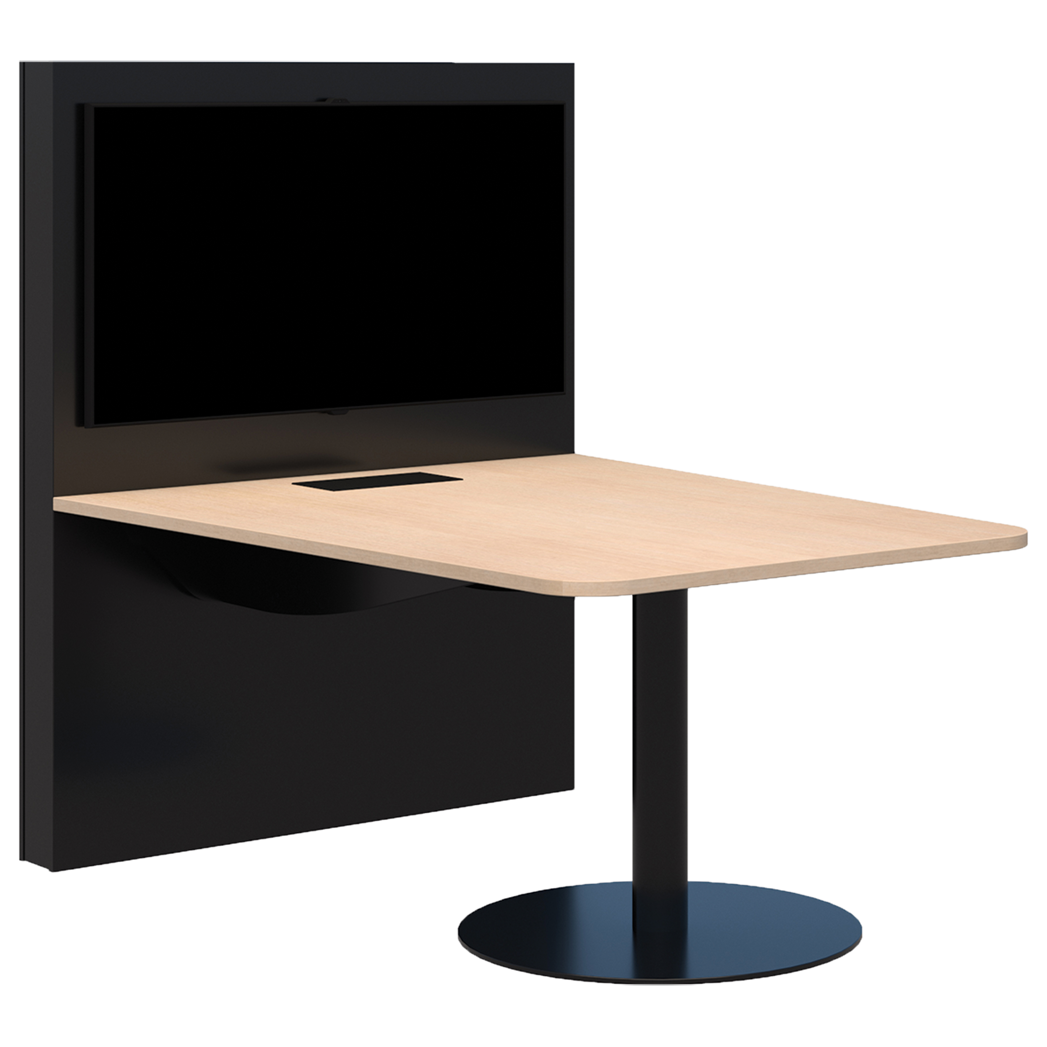 ACCENT MEDIA HUB MEETING TABLE W1500MM REFINED OAK