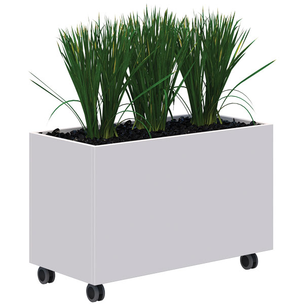 RAPID MOBILE PLANTER INCLUDING TALL PLANTS L900 X H600 WHITE