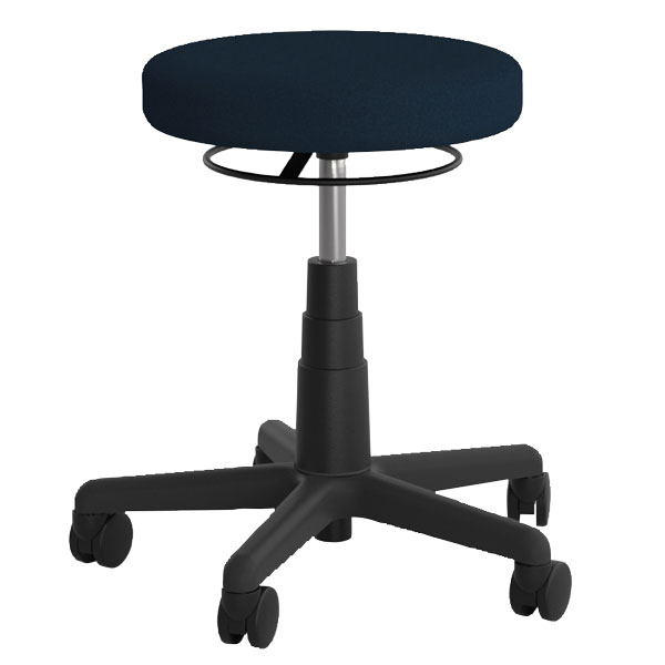 KNIGHT STOOL HEIGHT ADJUSTABLE 1LEVER CASTOR BASE CROWN FABRIC MIDNIGHT