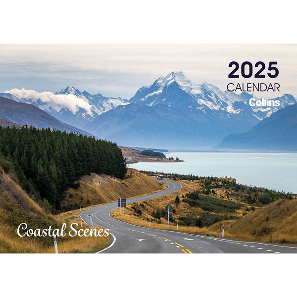 COLLINS WALL CALENDAR A4 NZ COASTAL SCENES ODD YEAR