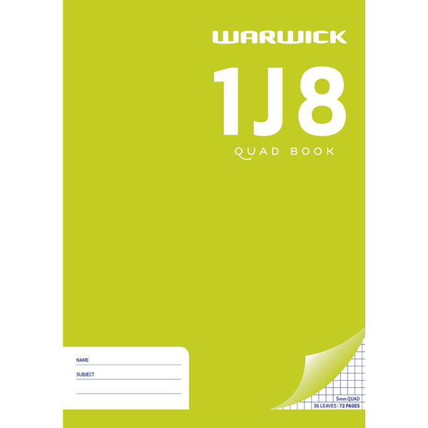 WARWICK 1J8 EXERCISE BOOK 5MM QUAD A4 36 LEAF