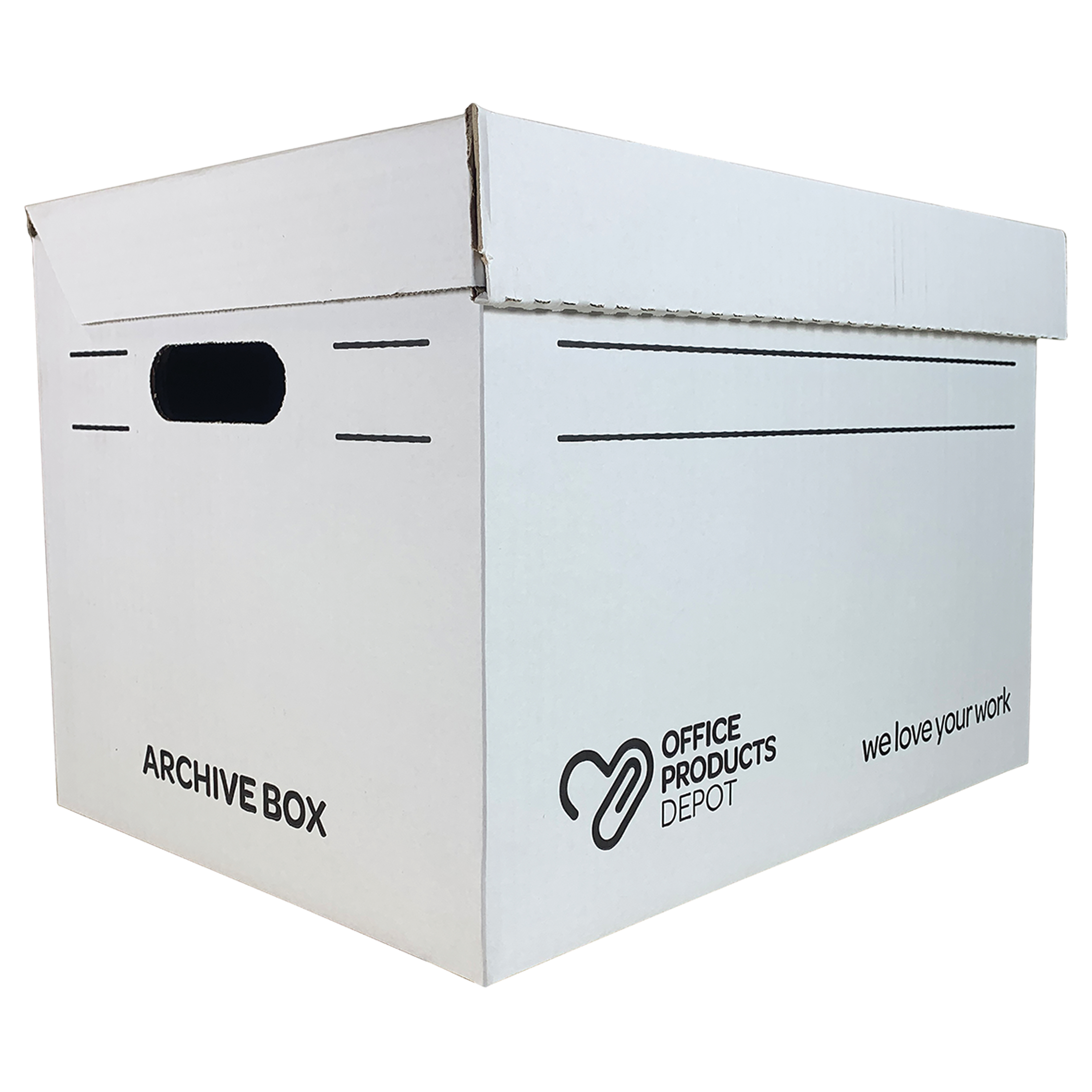 OPD ARCHIVE BOX HINGED LID W280 X L390 X H285MM WHITE