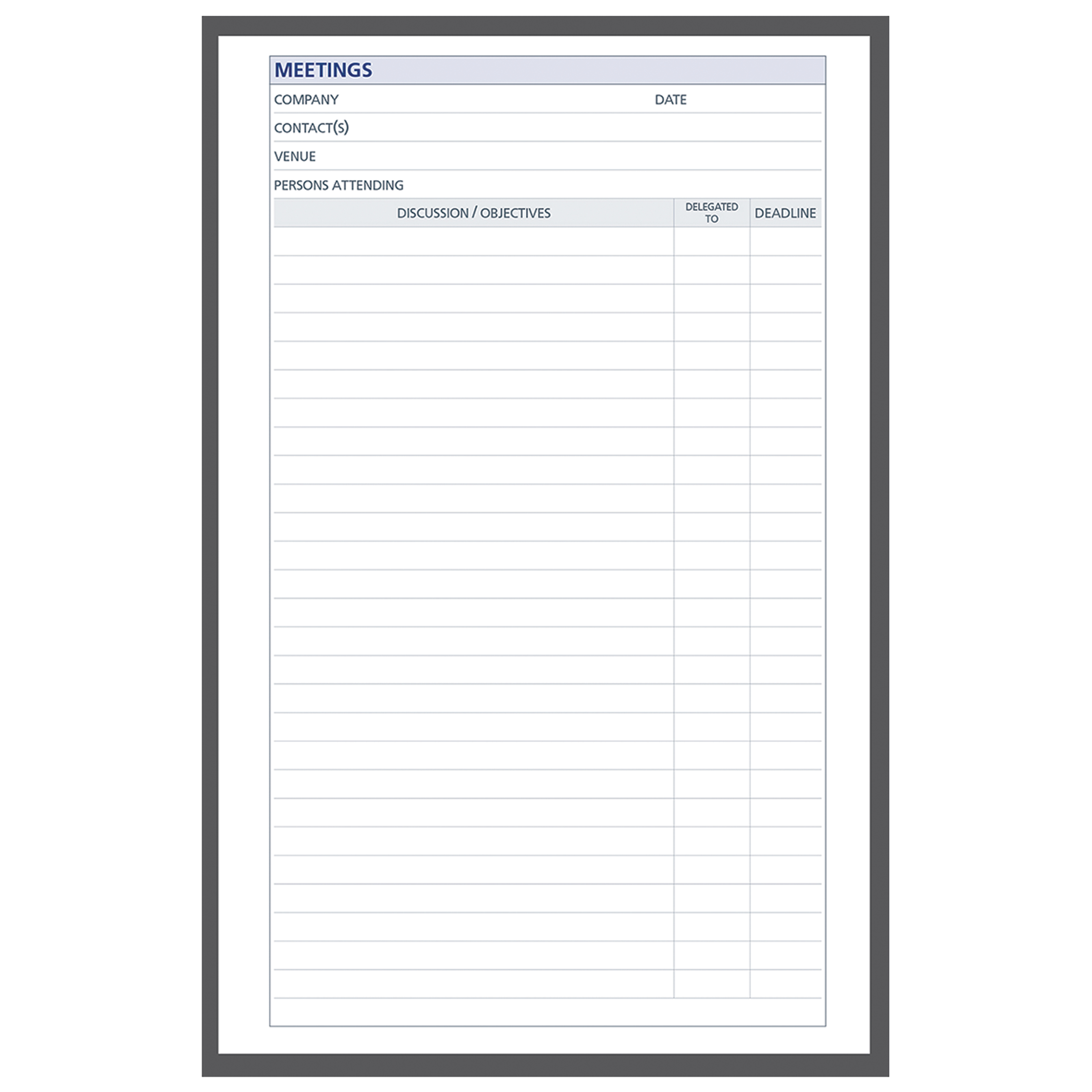 DEBDEN DAYPLANNER DESK EDITION REFILL MEETINGS
