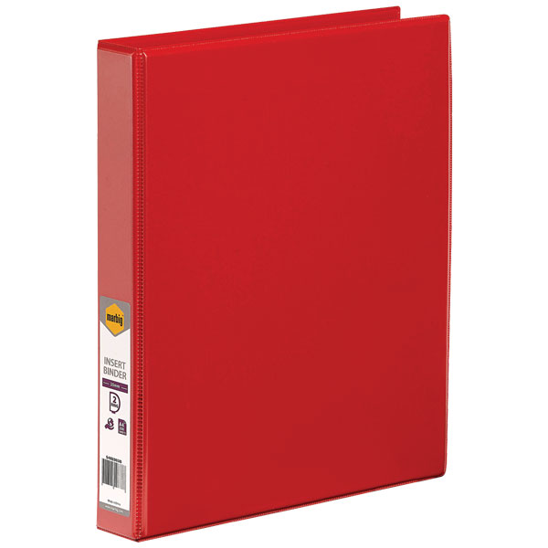 MARBIG CLEARVIEW INSERT RING BINDER 2D 25MM A4 RED