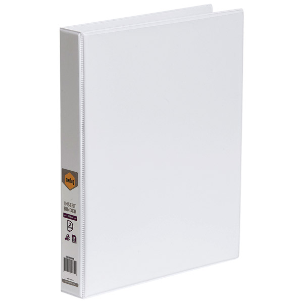 MARBIG CLEARVIEW INSERT RING BINDER 2D 25MM A4 WHITE