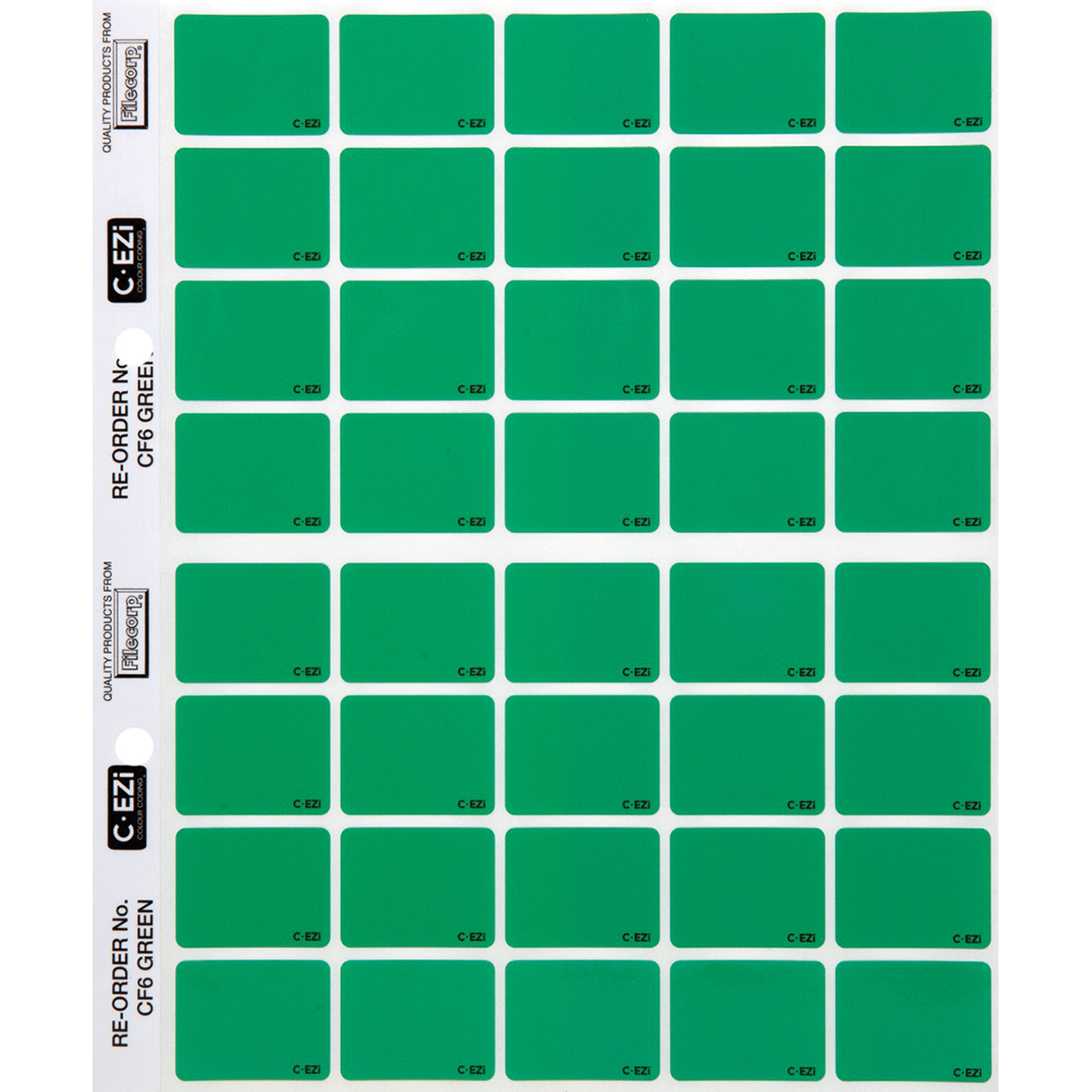 FILECORP CEZI COLOUR FLASH LABEL 03FCHLCOLCH5 40 LABELS GREEN