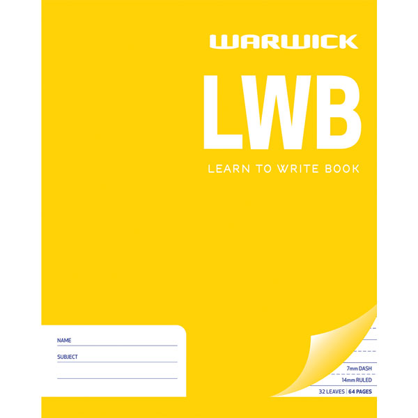 WARWICK LWB EXERCISE BOOK 14MM RULED 7MM FEINT W255 X L205MM 32 LEAF