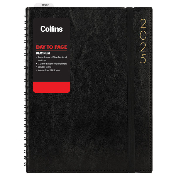 COLLINS DIARY PLATINUM A51 BLACK DAY PER PAGE WIRO ODD YEAR