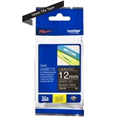 BROTHER TZE335 LAMINATED LABELLING TAPE 12MM WHITE ON BLACK