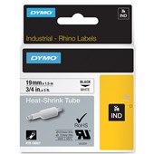 DYMO SD18057 RHINO INDUSTRIAL HEAT SHRINK TUBING 19MM BLACK ON WHITE