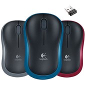 LOGITECH M185 MOUSE WIRELESS NANO RECEIVER BLACKRED