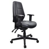 BURO AURA ERGO OFFICE CHAIR HIGHBACK 3LEVER WITH ARMS BLACK PU