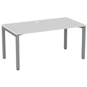 KNIGHT CUBIT DESK W1500 X D800 X H730MM SILVER FRAME WHITE TOP