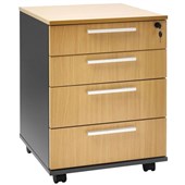 PULSE MOBILE OM625 4 DRAWER BEECH AND IRONSTONE