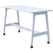 MODELLA II MOBILE LEANER W2400 X D800 X H1050MM WHITE FRAME SNOWDRIFT TOP