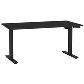 KNIGHT AGILE HEIGHT ADJUSTABLE DESK ELECTRIC 2 STAGE W1500 X D800 X H6801130MM BLACK FRAME BLACK TOP