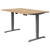 DUO II ELECTRIC DESK W1500 X D800 X H6951145MM SILVER FRAME CLASSIC OAK TOP