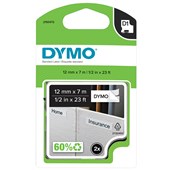 DYMO 45013 D1 LABELLING TAPE 12MM X 7M BLACK ON WHITE PACK 2