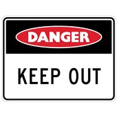 SAFETY SIGN W300 X H225MM DANGER KEEP OUT