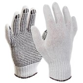 ESKO KNITTED POLYCOTTON GLOVE WITH BLACK PVC DOT GRIP WHITE XL