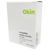 OKIN TZE251 BROTHER COMPATIBLE LABELLING TAPE 24MM BLACK ON WHITE