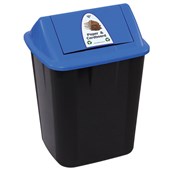 ITALPLAST WASTE SEPARATION BIN PAPER 32L BLACK WITH BLUE LID