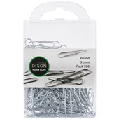 DIXON PAPER CLIPS 31MM ROUND PACK 200