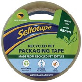 SELLOTAPE RECYCLED PET PACKAGING TAPE LOW NOISE 48MM X 50M