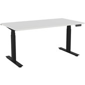 KNIGHT AGILE HEIGHT ADJUSTABLE DESK ELECTRIC 3 STAGE W1500 X D800MM X H6401290MM BLACK FRAME WHITE TOP