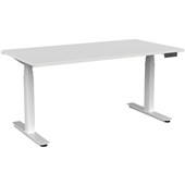 KNIGHT AGILE HEIGHT ADJUSTABLE DESK ELECTRIC 3 STAGE W1500 X D800MM X H6501290MM WHITE FRAME WHITE TOP