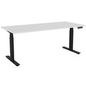 KNIGHT AGILE HEIGHT ADJUSTABLE DESK ELECTRIC 3 STAGE W1800 X D800MM X H6501290MM BLACK FRAME WHITE TOP