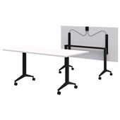 RAPID FLIP TABLE 1800 X 900MM SNOW VELVET TOP BLACK BASE