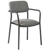 EDEN FIT PLUS VISITOR STACKER CHAIR BLACK FRAME WITH ARMS CHARCOAL VINYL
