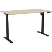 KNIGHT HAVEN BOOST ELECTRIC DESK W1500 X D800MM BLACK FRAME NORDIC MAPLE TOP
