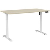 KNIGHT HAVEN BOOST ELECTRIC DESK W1500 X D800MM WHITE FRAME NORDIC MAPLE TOP
